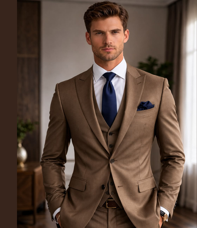 Beige Linen Summer Suit