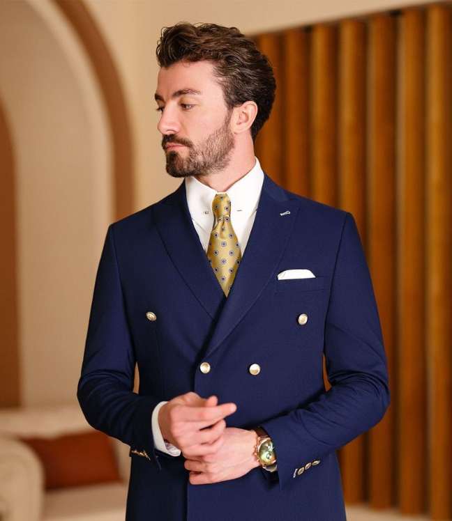 Royal Blue Bandhgala Groom Suit