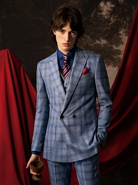 The Waldorf Burgundy Gray Suit