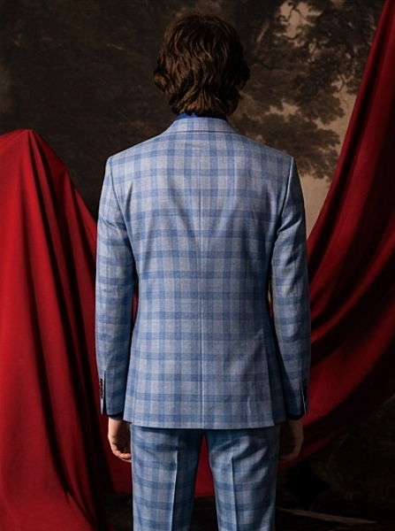 The Waldorf Burgundy Gray Suit