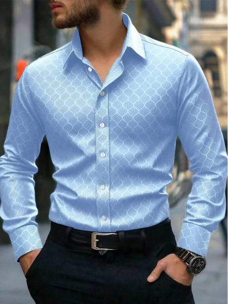 Premium Linen Casual Shirt - Sky Blue
